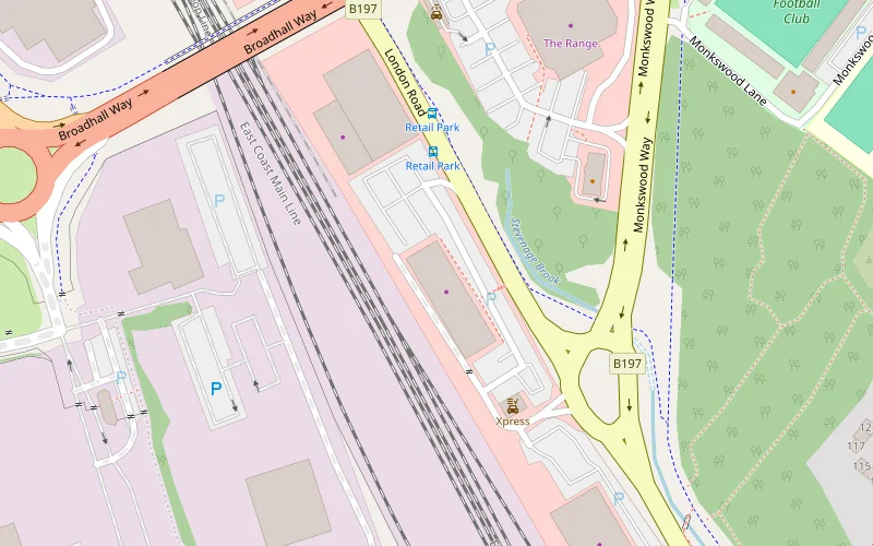Map of Stevenage Retail Park, London Road, Stevenage SG1 1XZ, with Z10 Safety marked